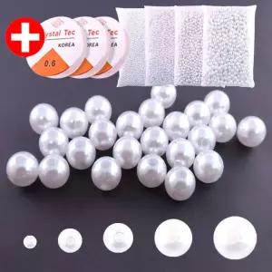 비즈구슬 비즈공예 대용량-진주아크릴 (흰색) 크기5종 구슬 비즈공예 비즈