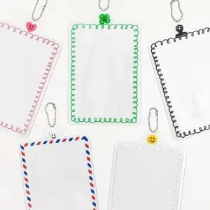 대형 감성 투명 네컷사진 홀더 5P 포토 키링 키홀더 (WFKBZVJ)