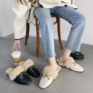 여성 뮬 털블로퍼 뮬슬리퍼 2컬러 토끼털 블로퍼 인조 (WFKBJPW)