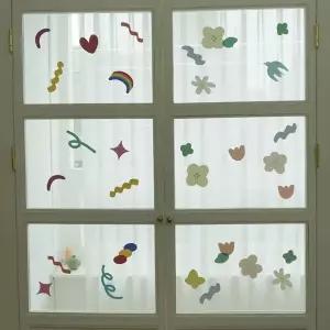 [하프클럽/]유리창 드로잉 창문 거울 리무버블 스티커 시즌2 4type 벽 데코 포