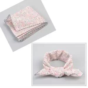 [하프클럽/]순면사각스카프 핑크플라워 쁘띠스카프 머플러 손수건