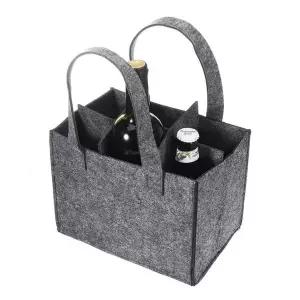 6구 펠트 와인백(24x18cm) (그레이) 술병 보관가방