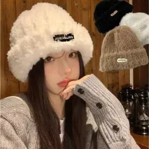 당일 밍크털 실버장식 겨울 방한 비니 모자 모자 털 비니 겨울 방한 (WFKBDKT)