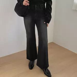 [빅사이즈]이블렛 허뮤트 기모 워싱 부츠컷 데님팬츠 제이스타일