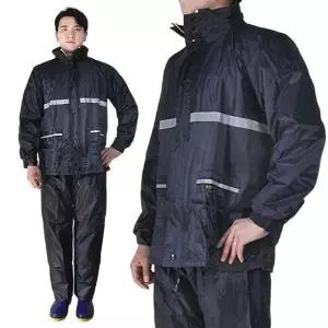 [하프클럽/]보급형 남색 방수 작업용 안전우의 상하 남색