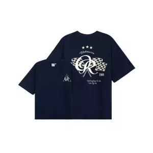 (정품보증) 오언더알 체커플래그 20수 오버핏 반팔티셔츠 8컬러