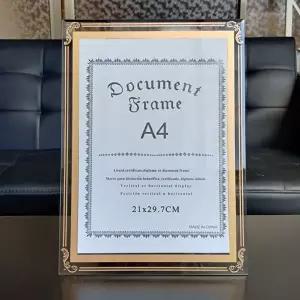 A4 실버 유리 액자 탁상액자 벽걸이겸용 사진액자 (KYR-WC9748B)