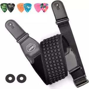 일렉트릭 기타 베이스용 LEKATO 스트랩 3.5인치 와이드 패딩 네오프렌 패드 3D 스펀지 충전 베이스