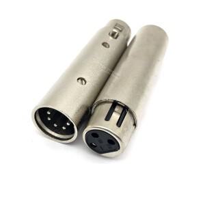 1pcs 3Pin XLR DMX 금속 케이스 변환기 오디오 조명 어댑터 3 핀 5 여성 커넥터