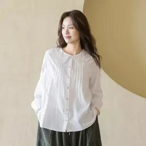 [마담4060]엄마옷 마담4060 내추럴포엠 코튼카라 여성 데일리 블라우스-RBL2601004-