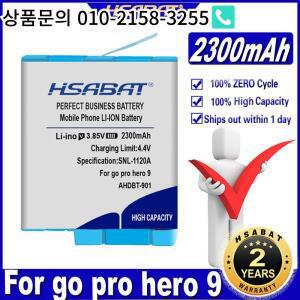 GoPro Hero 9 10 검정색 배터리 용 HSABAT AHDBT-901 2300mAh 카메라