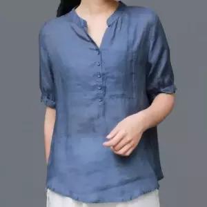 여리여리 여성 반팔 인견블라우스 쉬폰블라우스 (WFKBMJE)