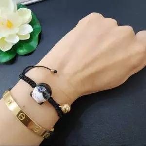 패션 끈 길이조절 2컬러 고양이 매듭 행운 복 팔찌 기