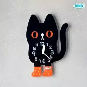 니노타임 무소음 아크릴 벽시계 (검은고양이 대) (KYR-WD21513)