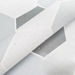 욕실타일 셀프시공 방수 대리석무늬 접착 스티커 헥사곤 블루 60cmx2m