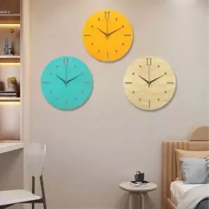 솔리드 나무 벽시계 인테리어시계 우드 빈티지 스타일 (KYR-WEC861B)