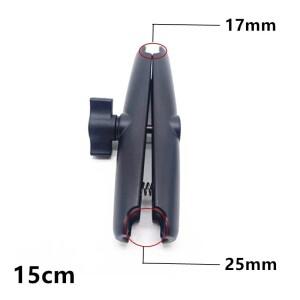 자전거 바이크 오토바이 알루미늄 스틸 더블 소켓 암 17mm-25mm 볼 헤드 클립 마운트 어댑터 확장 회전 RAM