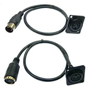 D타입 패널 마운트 DIN 5 핀 암-암 오디오 어댑터 케이블 키보드 신시사이저 오르간 일렉트릭 피아노 MIDI