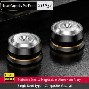 TanKoo 하이파이 오디오 스피커 앰프 DAC 스테인리스 스틸 단일 비드 충격 방지 발 패드 격리 스탠드 스