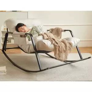 흔들의자 소파 리클라이너 쇼파 휴식 오렌지 접이식 좌식 고양이발 스윙체어