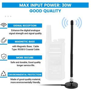 T28C CB 공중 안테나 27MHz 소프트 휩 마그네틱 베이스 BNC PL259 커넥터 Cobra Midland Uniden Maxon용