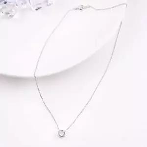 [셀러에이드]시후주얼리 클래식 실버925 시뮬럿다이아 원형 라운드 목걸이 SS238N