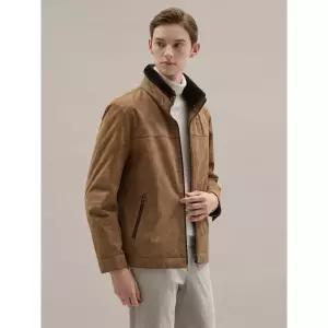 GALAXY 겨울 고트 스웨이드 코듀로이 다운 블루종 - 베이지 835051