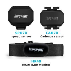 IGPSPORT SPD70 CAD70 속도 센서 듀얼 모드 지원 Garmin BSC100S 용 자전거 케이던스 HR40 심박수 모니터