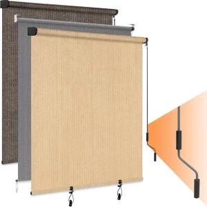 파티오 홈데모 야외 롤러 쉐이드 6피트 x WxH 카키 야외용 선 롤 블라인드 현관 가제보 페르골라 발코니