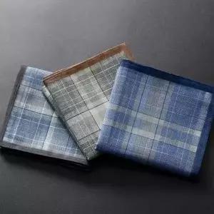 [하프클럽/]체크 무늬 면 손수건 정사각형 땀수건 등산 3종 세트