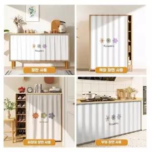 붙이는 커튼 창문 주방 가림막 서랍 가리개 인테리어 고리형 미니커텐 싱크