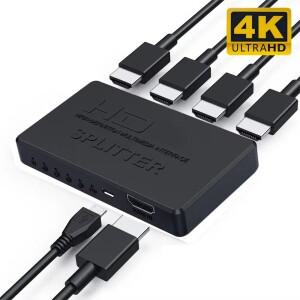 1in 4 out 4K HDMI 호환 분배기 TV Box HDTV DVD 플스호환 xbox호환 노트북 모니터 1x4 비디오 오디오 동기