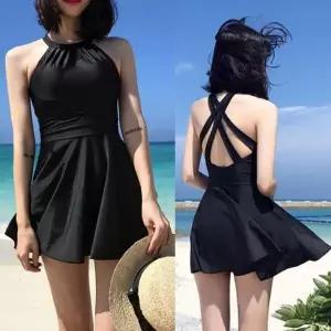 [하프클럽/]홀터넥 백스트랩 원피스 수영복 패드 속바지 부착