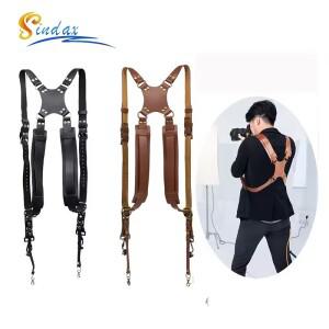 범용 카메라 어깨 스트랩 조절 가능 더블 숄더 벨트 휴대용 가죽 하네스 캐논호환 니콘 호환 소니호환 DSLR