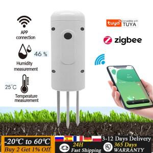 Tuya Zigbee 무선 토양 수분 계량기  스마트 온도 습도 테스터  앱 실시간 모니터  IP67 방수 감지기