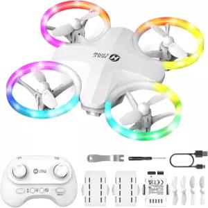 초보자 홀리스톤 HS180 LED 미니 드론 3개의 배터리 RC 쿼드콥터 21분 비행 간편한 원 키 스타트 고도 유지