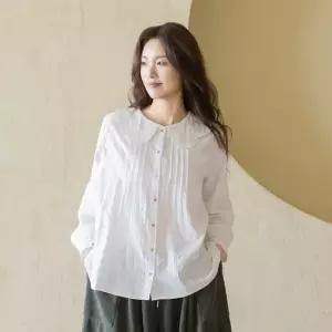 엄마옷 마담4060 내추럴포엠 코튼카라블라우스 데일리 여성 -ZBL2601004-