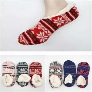 눈꽃패턴 기모양말 융기모 겨울덧신 방한덧신 4컬러