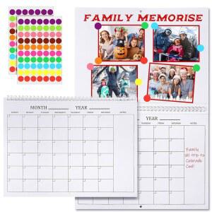 Harloon 빈 스크랩북 벽 달력 시트 2026 날짜 미정 월간 플래너 16장 DIY 커스텀 캘린더, 140 스티커 12 x 9