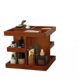2단 화장대선반 화장품정리대 회전식 원목 향수진열대