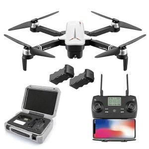 5G Wi-Fi Fpv 드론, 접이식 GPS 4K HD Esc 카메라, 120 초광각 Rc 드론 쿼드콥터, 모듈식 배터리 2개, 하이라이트 LED 조명(색상: 블랙)(화이트)(화이트)