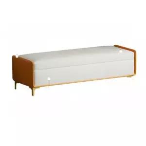 벤치수납의자 수납소파 거실 긴스툴 화이트오렌지 오프 입구 80x40x40 현관벤