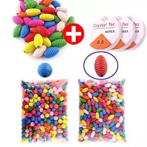 나무비즈 나무팔찌만들기 타원형 대용량 팔찌공예 DIY나무비즈