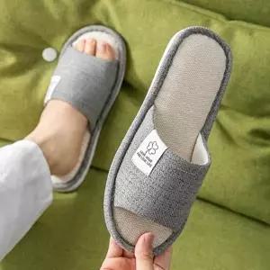 [엄지척]린넨 슬리퍼 린넨실내화 커플실내화 린넨거실화
