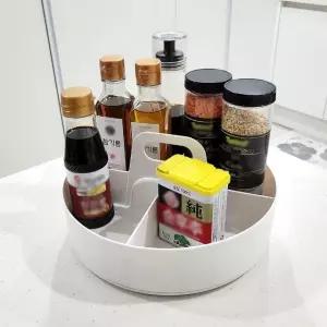 원형 소품 보관함 주방 정리 다용도 수납장 적층형 디자인 회전형 수납박스 (WFKD3D9)