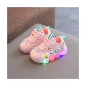 새싹 2025년 도라에몽 봄 여름 가을 신발 불빛 발광 아동 운동화(단층망)