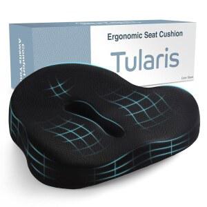 XL 압력 시트 쿠션 - 오래 앉아 있는 엉덩이 베개 꼬리뼈 완화를 위한 메모리 폼 홈, 자동차 및 사무실 의자 고관절 허리 콕시스 시아티카