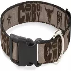 버클 다운 펫 칼라 도그 플라스틱 웨스턴 카우보이 콘 콜라주 탄 브라운스 9.5~13인치 1.0인치 와이드