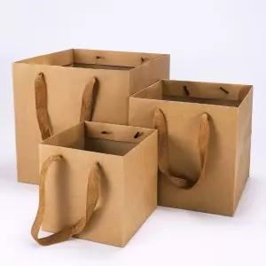 크라프트쇼핑백 무지 선물용 종이백 크라프트선물백 정사각형 (WFKC4C7)