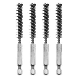 맥스모럴 스테인리스 스틸 드릴 브러시 8mm 육각형 섕크 클리닝 홀 1/4인치 와이어 디버링 파이프 임팩트